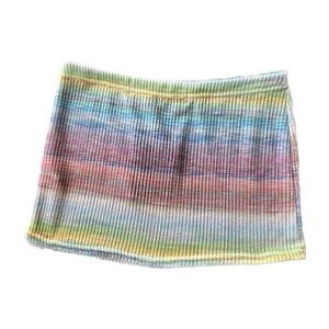 Pretty Little Thing multi-color knit micro mini skirt, size 2